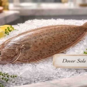 Fresh dover sole whole flat fish premium seafood display