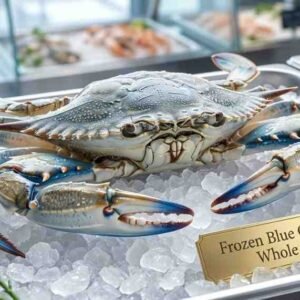 Fresh frozen blue crab whole shell seafood display