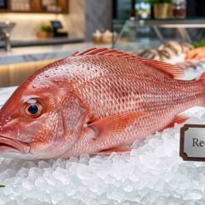 Fresh red snapper whole fish red skin premium seafood display