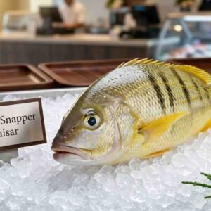 Fresh yellow snapper ready for grilling and baking seafood