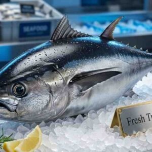 Whole fresh tuna isolated on white background premium seafood