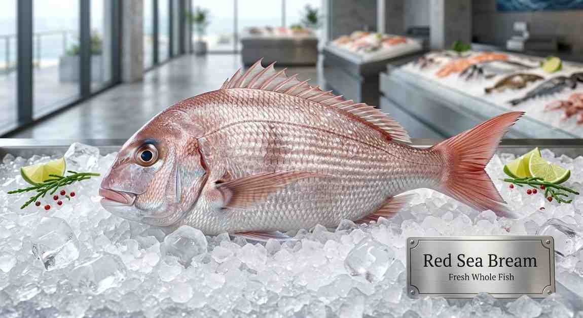 Fresh Sea Bream Fresh sea bream fish whole body silver scales seafood display