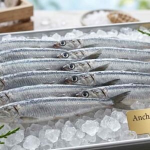 Fresh small sardine fish whole seafood ready for cooking