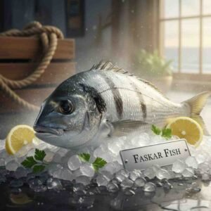 Faskar Fish (فسكر سمك) fresh whole fish displayed on ice at seafood market in UAE