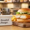 Fresh breaded fish burger